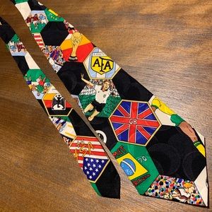 Novelty soccer silk neck tie
